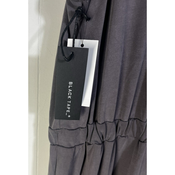 Black Tape Surplice Modal Blend Jumpsuit Pockets Stretch Slate Gray Size X New - Picture 9 of 13